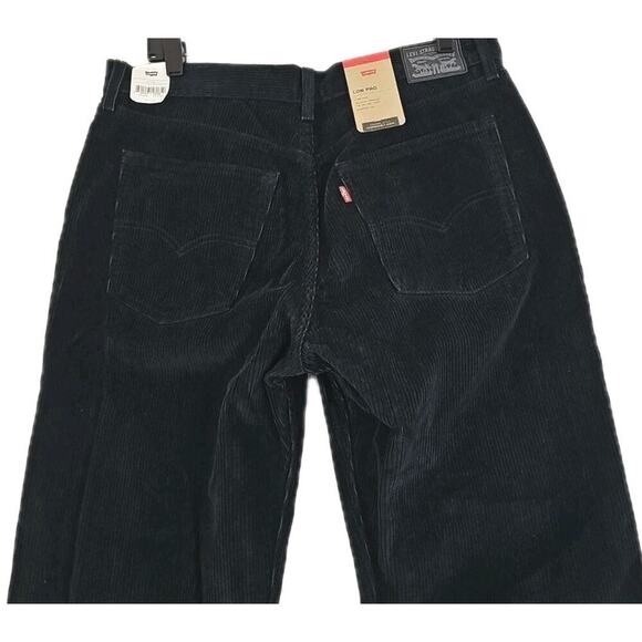 Levi’s ~Woman Size 31/30~ Black Corduroy Low Pro Mid Rise Straight Leg Jeans NWT - Picture 14 of 16
